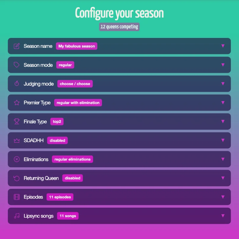 Configure Season