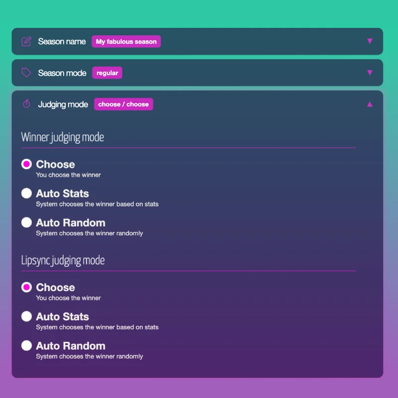 New Judging Modes